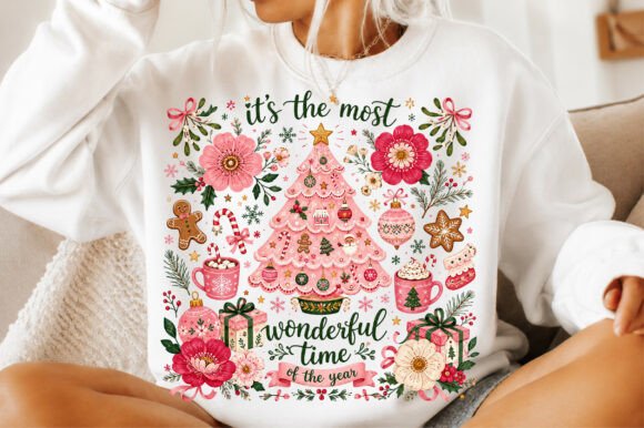 Boho Floral Christmas PNG for T-Shirt Designs
