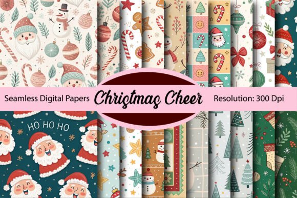 CHRISTMAS CHEER Seamless Digital Paper & Patterns