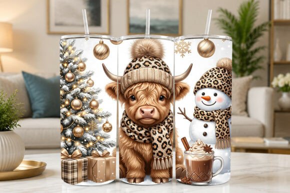 Christmas Highland Cow and Snowman Tumbler Wraps Review