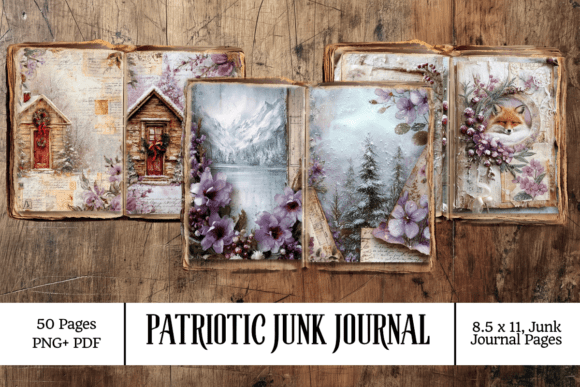 Christmas Notebook Junk Journal 50 Pages for Crafts
