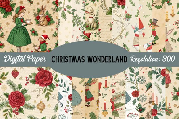 Christmas Wonderland Digital Paper & Patterns Review