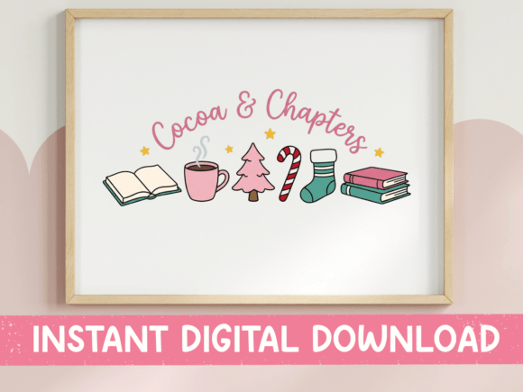 Cocoa and Chapters Christmas Reader T-Shirt Designs