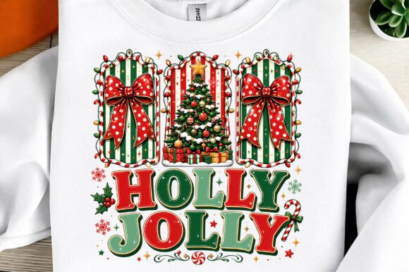 Coquette Holly Jolly Christmas Sublimati T-Shirt Designs