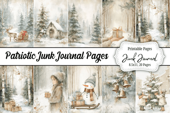 Country Cozy Christmas Junk Journal Kit for Crafts