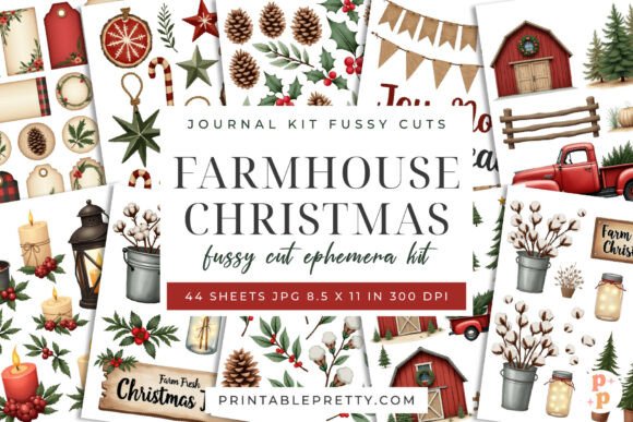 Farmhouse Christmas Ephemera for Crafts
