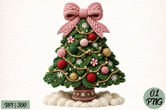 Faux Yarn Christmas Tree PNG for T-Shirt Designs