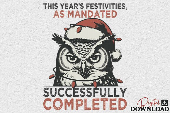 Funny Owl Christmas PNG for Crafts & Blogs