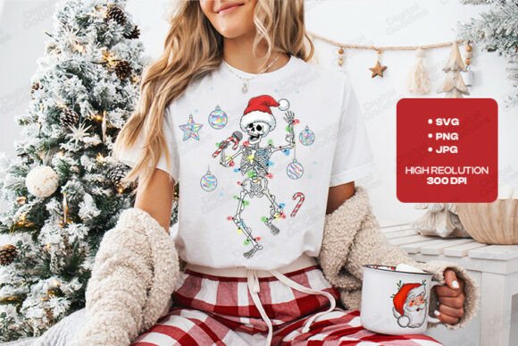 Funny Skeleton Christmas Party Design for T-Shirt Designs