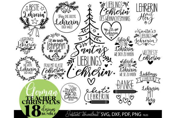 German Teacher Christmas SVGs for Crafts