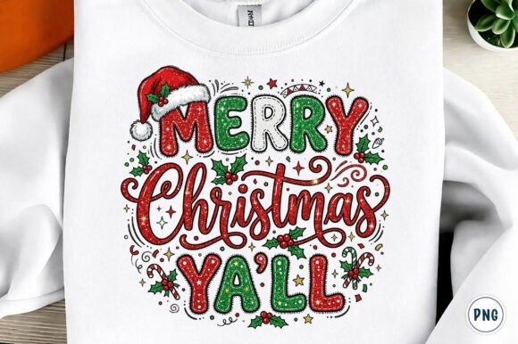 Merry Christmas Y all PNG for T-Shirt Designs