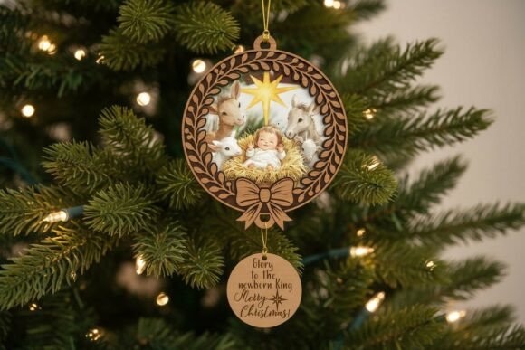Nativity Christmas Frame SVG for Acrylic Crafts