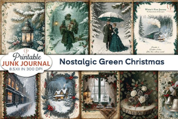 Nostalgic Green Christmas Victorian Page Backgrounds Review
