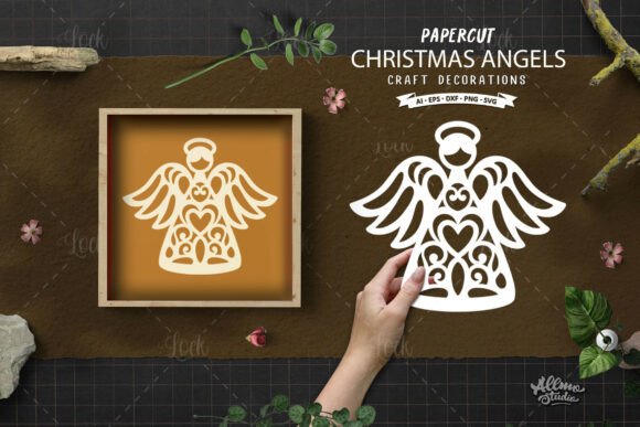 Papercut Christmas Angel Cut File for Crafts