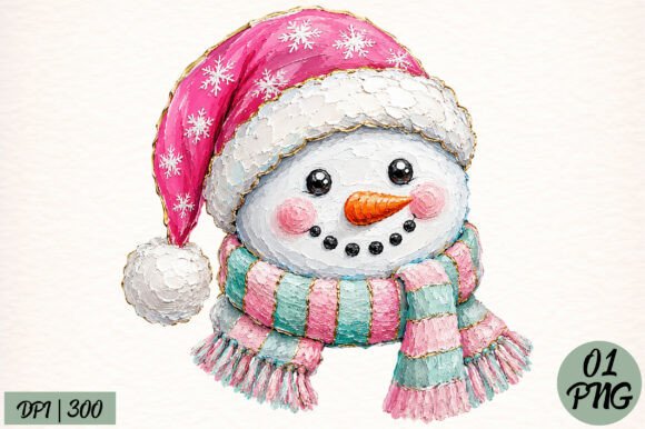 Review: Hand-painted Retro Snowman Christmas PNG for Embroidery