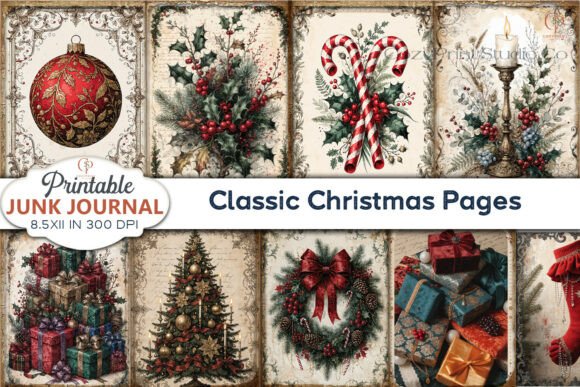 Reviewing Classic Christmas Pages Junk Journal for Stitchers