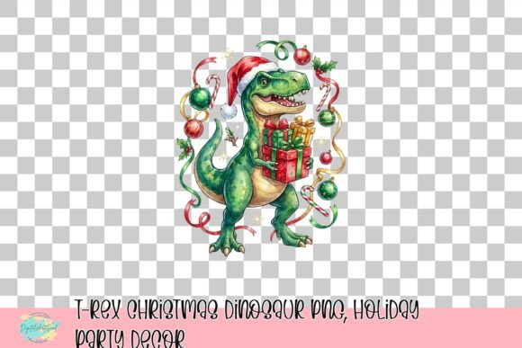 T-Rex Christmas PNG for T-Shirt Designs